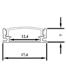 Profil din aluminiu pentrubenzi LED, plat LEDSZPS10 W=10mm