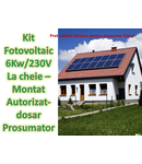 Set sistem fotovoltaic pentru persoane fizice   6kW 230 V - LA CHEIE - montat autorizat PROSUMATOR