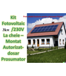 Set sistem fotovoltaic pentru persoane fizice   3kW 230 V - LA CHEIE - montat autorizat PROSUMATOR