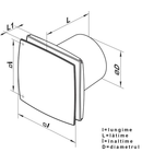 Ventilator diam 100mm timer, aluminiu