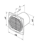 Ventilator diam 100mm intrerupator fir, timer, senzor umiditate 100DVTH