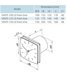 Ventilator diam 125mm ceas