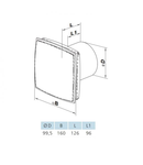 Ventilator diam 100mm timer, senzor umiditate, LED