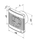 Ventilator diam 100mm intrerupator fir, timer, senzor umiditate 100Silenta MVTH