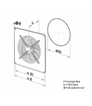 Ventilator axial de perete diam 250mm, 1050 mc/h