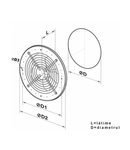 Ventilator axial de perete diam 417mm, 3580 mc/h