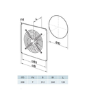 Ventilator axial de perete diam 200mm, 405 mc/h OV1