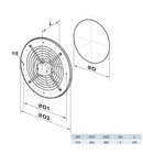 Ventilator axial de perete diam. 350mm, 2500 mc/h OVK 4E