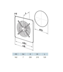 Ventilator axial de perete diam 150mm, 200 mc/h OV1