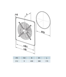 Ventilator axial de perete diam 315mm, 1700 mc/h OV1