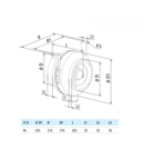 Ventilator centrifugal in linie diam 100mm
