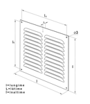 Grila otel 250x300mm, cu plasa antiinsecte, argintiu