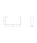 Holder tub rectangular PVC, 110x55mm, 2 buc