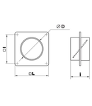 Placa perete cu conector si clapeta antiretur diam 150mm