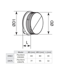 Capac cu garnitura din polipropilenă (РР) 75mm - distribuitor tavan