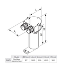 Conector metalic de tavan cu racorduri PVC diam 75mm si inel blocare inclus