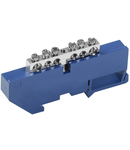 Busbar N "zero" on DIN-isolator with nickel coating SHNI-6x9-6-D-S