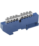 Busbar N "zero" on DIN-isolator with nickel coating SHNI-6x9-8-D-S