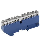 Busbar N "zero" on DIN-isolator with nickel coating SNI-6x9-12-D-S