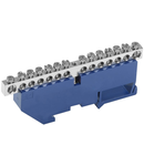 Busbar N "zero" on DIN-isolator with nickel coating SNI-6x9-14-D-S