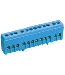 Neutral bus bar in body-Izolator onto a DIN-rail SHNI-6x9-10-k-S