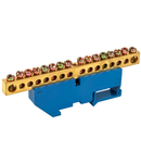 Neutral bus bar with DIN-Izolator SHNI-8x12-16-D-S