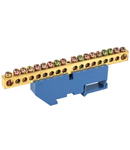 Neutral bus bar with DIN-Izolator SHNI-8x12-18-D-S