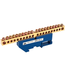 Neutral bus bar with DIN-Izolator SHNI-8x12-20-D-S