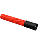 Corrugated Dubla -wall HDPE pipe d=50mm red (100 m)  with a broach tool