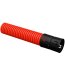 Corrugated Dubla -wall HDPE pipe d=63mm red (100 m)  with a broach tool
