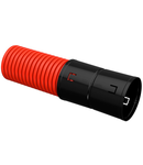 Corrugated Dubla -wall HDPE pipe d=110mm red (6 m)  with a broach tool