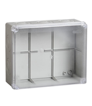 Doza KM41275 pull box pentru montaj aparent  240x195x90 mm IP44 (RAL7035, transparent cover, cablu Presetupa s 5 pcs.)