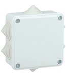 Doza KM41236 junction box pentru exposed wiring 70x70x40 mm IP44 (RAL7035, 4 lead-ins, pop-top cap)