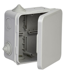 Doza KM41256 junction box pentru exposed wiring 100x100x50 mm IP54 (RAL7035, 8 lead-ins, pop-top cap)