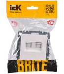 Aparataj BRITE Calculator Dubla  priza RJ45 Cat.5e PK10-2-BrP pearl