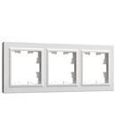 Aparataj BRITE Universal 3 rama ornament PU-3-BrB Alb