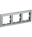 Aparataj BRITE Universal 3 rama ornament PU-3-BrS otel