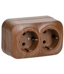 RS22-3-XD Dubla  priza cu  impamantare ing contact 16A GLORY (oak)