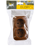 RS22-3-XD Dubla  priza cu  impamantare ing contact 16A GLORY (oak)