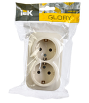 RS22-3-XK Dubla  priza cu  impamantare ing contact 16A GLORY (cream)