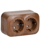 RSSh22-3-XD Dubla  priza cu  impamantare ing contact with protective shutter 16A GLORY (oak)