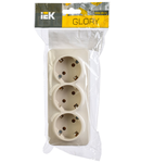 RS23-3-XK Tripla  priza cu  impamantare ing contact 16A  GLORY (cream)