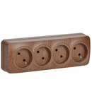 RS24-2-XD Cvatripla  priza without grounding contact 16A  GLORY (oak)