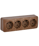 RS24-3-XD Cvatripla  priza cu  impamantare ing contact 16A  GLORY (oak)