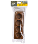 RS24-3-XD Cvatripla  priza cu  impamantare ing contact 16A  GLORY (oak)