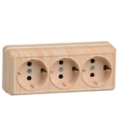 RS23-3-OS Tripla -priza cu  impamantare ing contact 16A OKTAVA (pine)