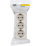 RS23-3-ok Tripla -priza cu  impamantare ing contact 16A OKTAVA (cream)