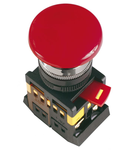 Control buton  AEAL22 "Mushroom" fixed positions red d22mm 240V 1c+1r
