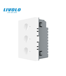 Modul intrerupator triplu tactil, control telecomanda RF, standard italian, 3M Alb