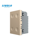 Modul intrerupator cvadruplu tactil, control telecomanda RF, cap scara / cap cruce, standard italian, 3M Auriu